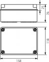 Puszka n/t hermetyczna pusta z membranami 158x118x76 IP65 szara PH-2A.3 28.23