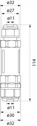 Złączka kablowa hermetyczna 5x2,5mm2 16A 250V IP68 SPN 525 39.525