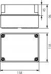 Puszka n/t hermetyczna pusta z membranami 158x118x96 IP65 szara PH-2B.3 28.26
