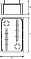 Puszka podtynkowa 76x116x52mm Pp/t 2 11.2