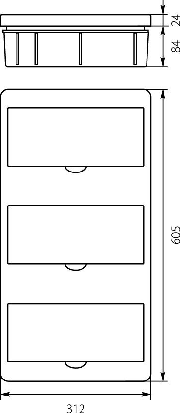 Rozdzielnica modułowa 3x12 podtynkowa IP40 RP-36/B Fala (N+PE) 8.16