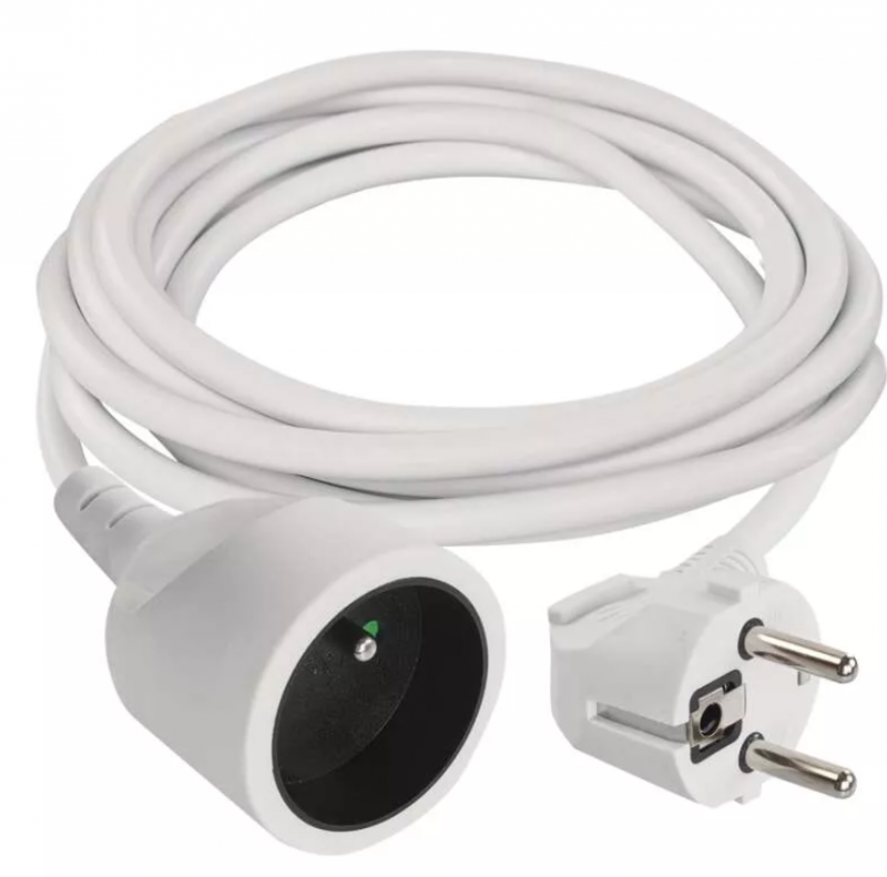 Przedłużacz 1-gniazdo z/u 2m /H05VV-F 3x1/ biały P0112