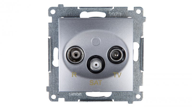 Simon 54 Gniazdo antenowe RD/TV/SAT przelotowe srebrny mat DASP.01/43