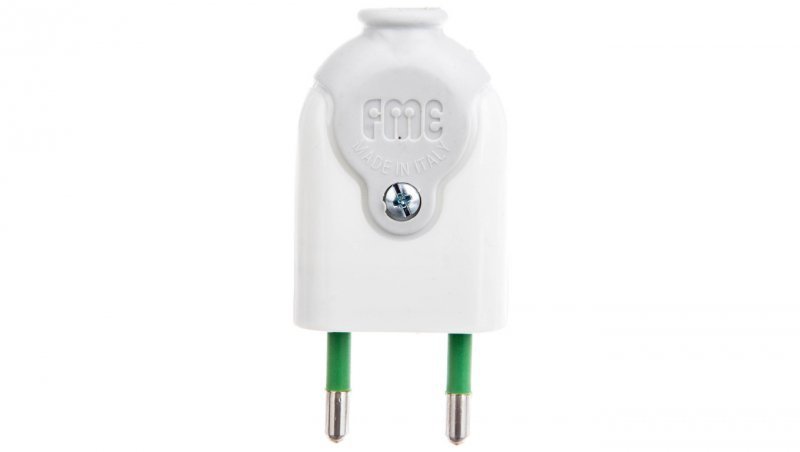 Wtyczka płaska 10A 250V biała FWB 51.220