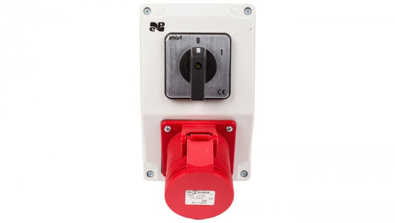 Zestaw instalacyjny z gniazdem 16A 5P RS-Z (0-1) czerwony 6271-00
