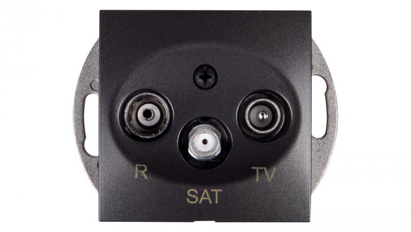 Simon 54 Gniazdo antenowe RD/TV/SAT przelotowe antracyt DASP.01/48