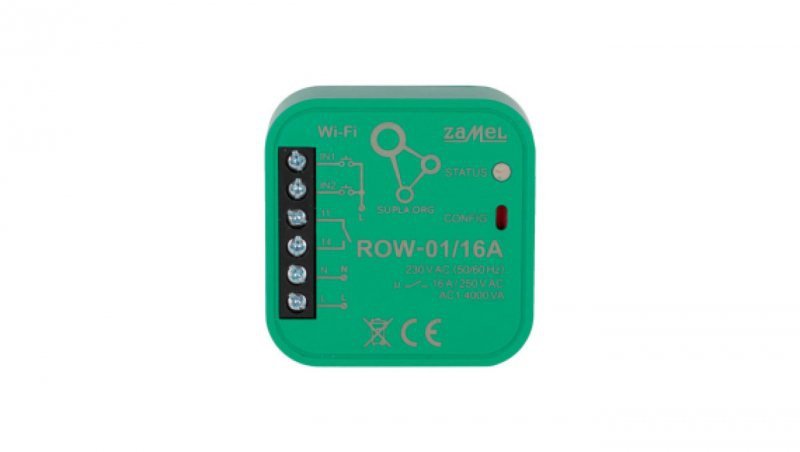 Dopuszkowy odbiornik Wi-Fi 1-kanałowy dwukierunkowy 16A TYP: ROW-01/16A SPL10000025