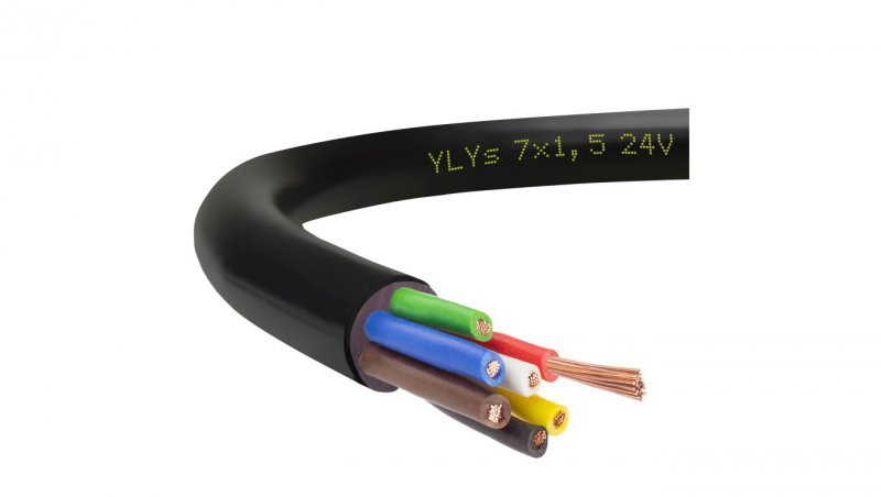 Przewód przyczepowy samochodowy YLYs 7x1,5 24V Elektrokabel /50m/