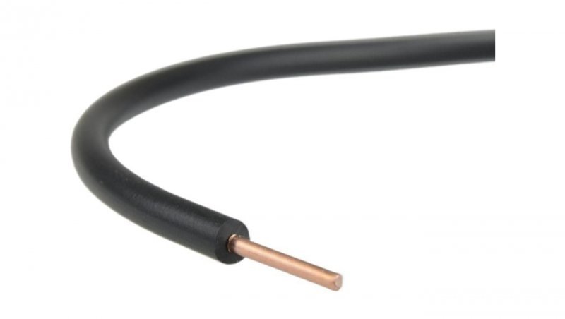 Przewód instalacyjny H07V-U / DY 0,75 750V czarny drut Elektrokabel /100m/