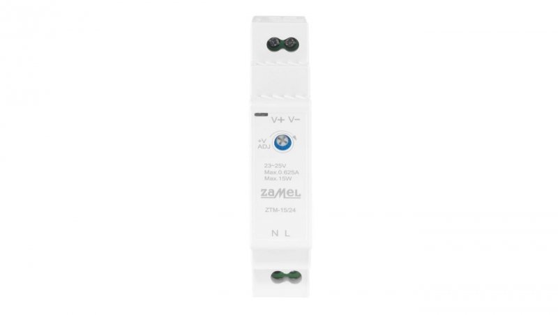 Zasilacz impulsowy montowany na szynie TH-35 (DIN) 15W 24V DC typ: ZTM-15/24 EXT10000280