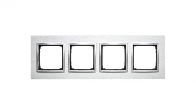 Simon 54 Nature Ramka poczwórna metal INOX KLASYCZNY DRN4/77