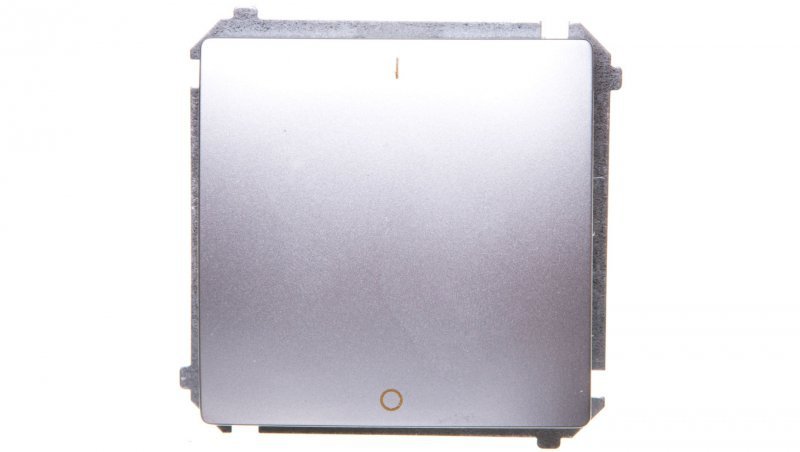 Simon Basic Łącznik dwubiegunowy 16AX 250V srebrny mat BMW2A.01/43