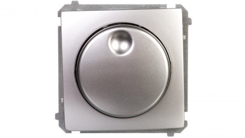 Simon Basic Ściemniacz naciskowo-obrotowy 20–500W 230V srebrny mat BMS9T.01/43
