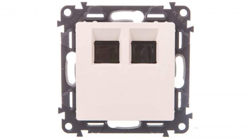 VALENA LIFE Gniazdo komputerowe 2xRJ45 kat.5e FTP kremowe /5 szt./