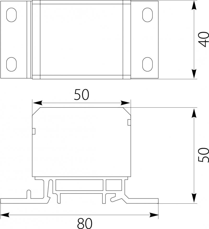 Blok rozdzielczy 2x4-50mm2/3x2,5-25mm2/4x2,5-16mm2 szary montaż płaski i na szynę TH DB1-S 48.14
