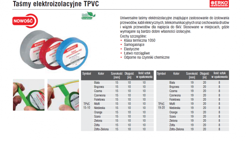 Taśma izolacyjna 15/10 brązowa TPVC_15-10-BRAZ /10szt./