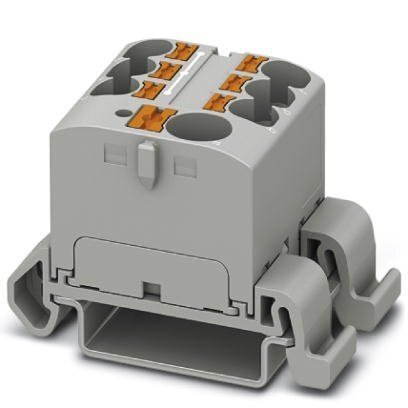 Blok rozdzielczy PTFIX 10/6X4-NS35A GY, szare złącze przemysłowe - 6 punktów przyłączeniowych o przekroju 4mm2