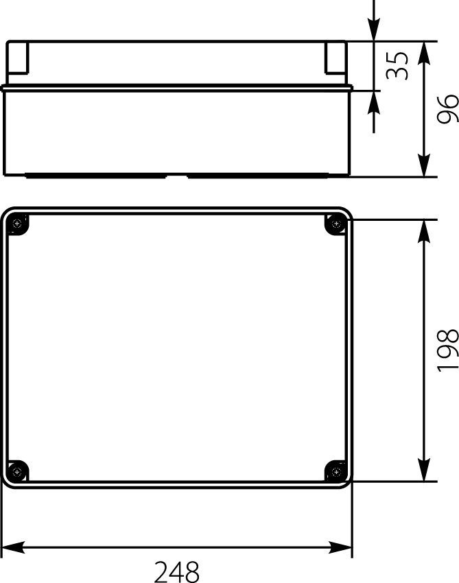 Puszka hermetyczna natynkowa248x198x96mm IP44 szara PH-4A.3 28.43