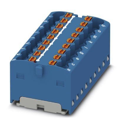 Blok rozdzielczy PTFIX 18X1,5 BU, niebieskie złącze przemysłowe - 12 punktów przyłączeniowych o przekroju 1,5mm2