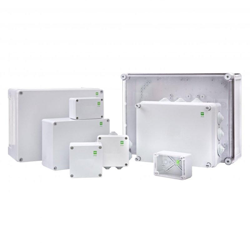 INDUSTRIAL Puszka hermetyczna n/t 305x244x126mm z 12 dławnicami IP55 szara 2721-02