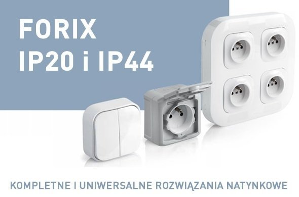 FORIX Gniazdo komputerowe podwójne RJ45 kat.5e UTP białe 782428