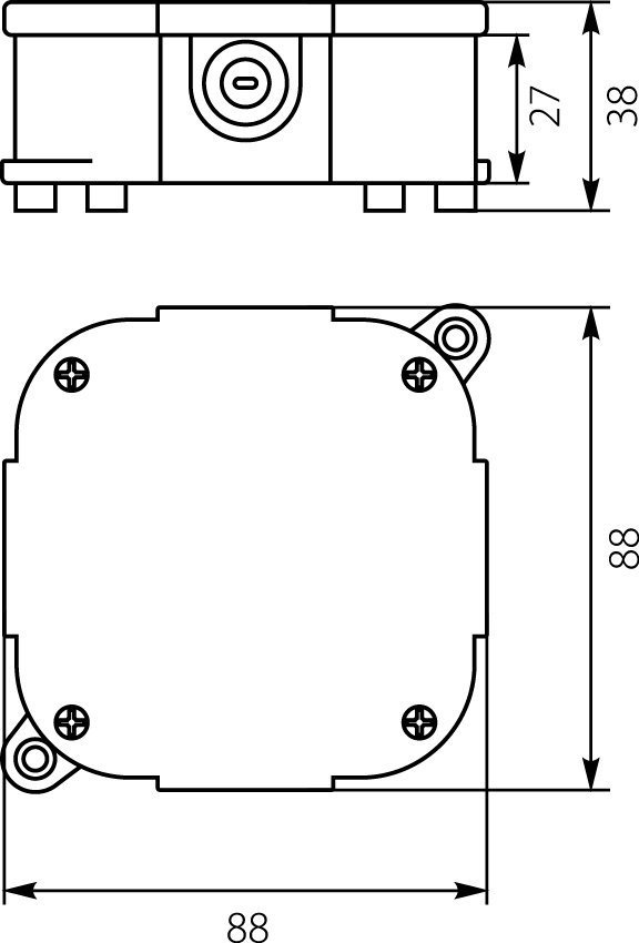 Puszka n/t hermetyczna pusta 88x88x40mm IP44 biała VP 074-01 61.173