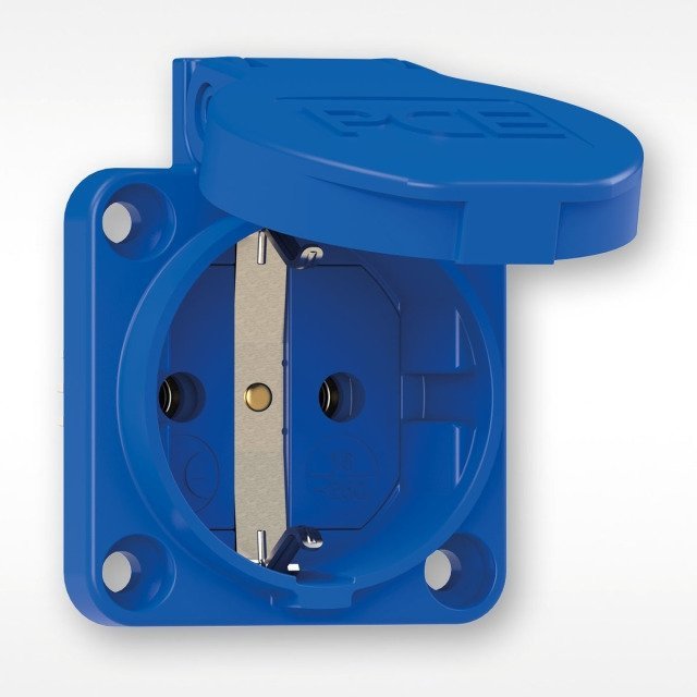 Gniazdo tablicowe 10/16A 2P+Z SCHUKO 230V niebieskie IP54 105-0bs