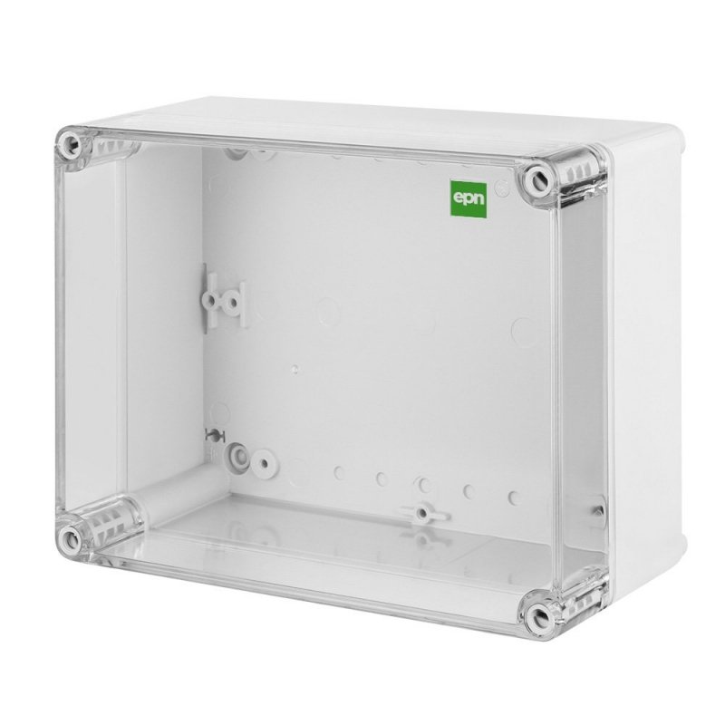 INDUSTRIAL Puszka hermetyczna n/t 220x170x107mm IP65 szara, pokrywa transparentna 2717-01