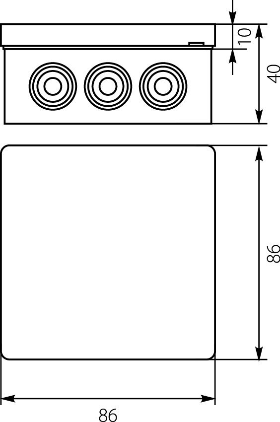 Puszka n/t hermetyczna pusta 86x86x40mm IP55 biała VP 003-01 61.113