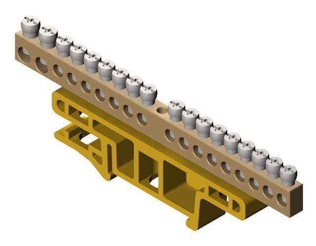 Listwa zaciskowa na szynę 18-torowa zielona TH35 LZ-18/N 0922-01