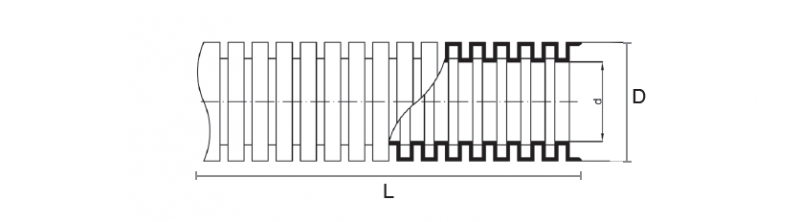 Rura karbowana 40mm szary 320N RKLS 40/34 10025 /25m/