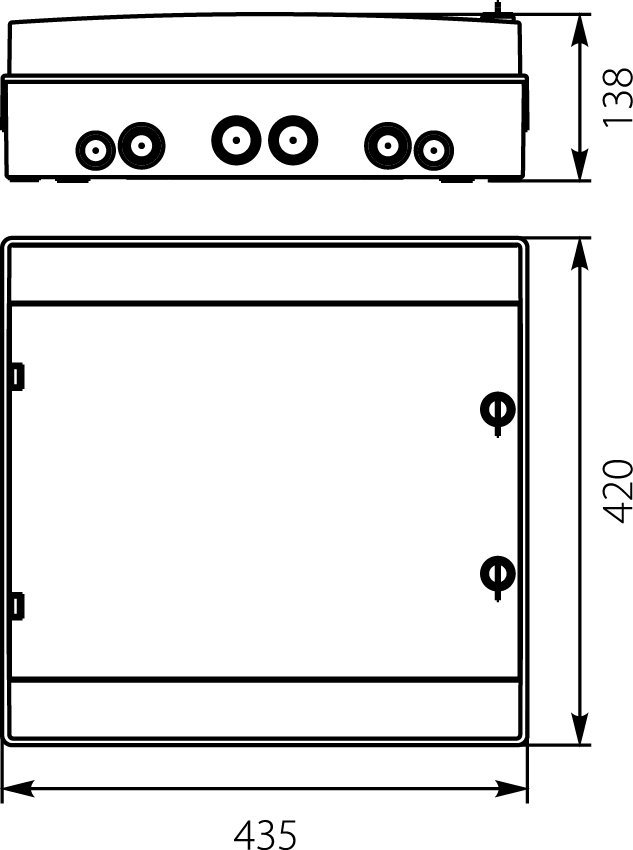 Rozdzielnica hermetyczna modułowa (500V AC ,1000V DC) 2x18 natynkowa IP65 RH-36/2 36.136
