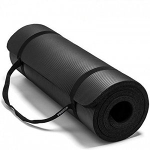 PROIRON Exercise Mat Black, Rubber Foam, 180 x 61 x 1.5 cm; Rolled up diameter: 15-20 cm
