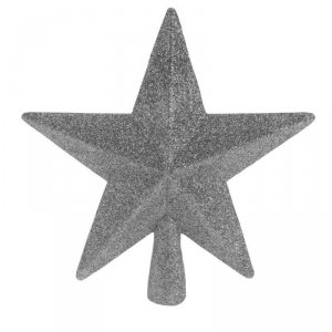 Szpic na choinkę srebrna gwiazda 19 cm