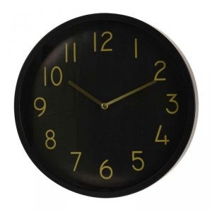 Zegar ścienny czarno złoty 38 cm