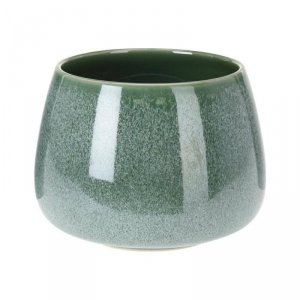 Doniczka ceramiczna zielona 11x14,5 cm