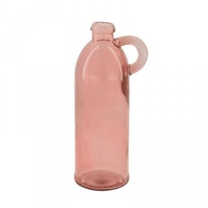 Wazon szklany z recyklingu 22 cm różowy