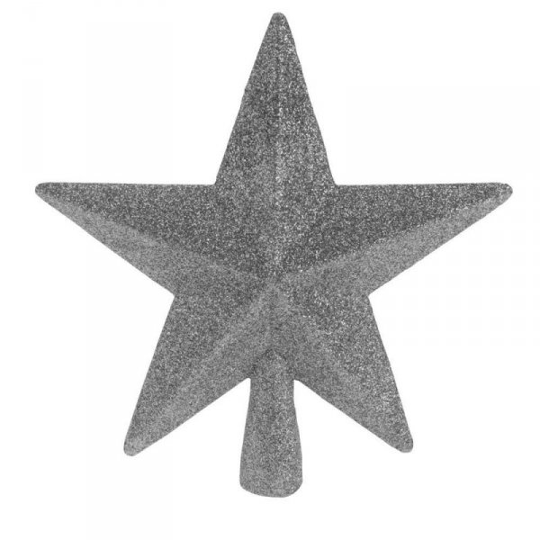 Szpic na choinkę srebrna gwiazda 19 cm