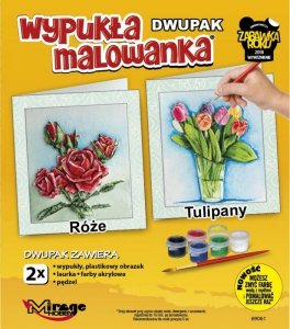 Mirage Wypukła malowanka Dwupak Kwiaty Róże-Tulipany