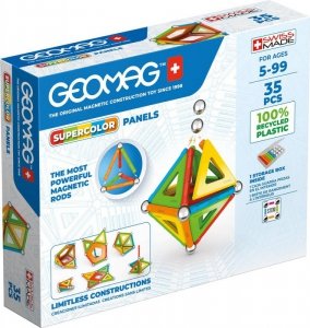 Geomag Klocki magnetyczne Supercolor Panels Recycled 35 elementów