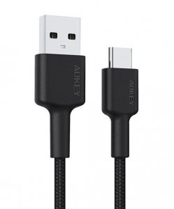 AUKEY CB-CA3 OEM nylonowy kabel Quick Charge USB C-USB A | FCP | AFC | 3m | 5Gbps | 3A | 60W PD | 20V