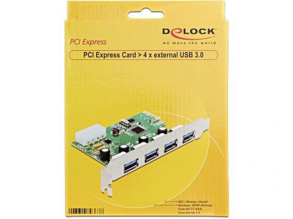 Delock Karta PCI Express -&gt; USB 3.0 4-port NEC