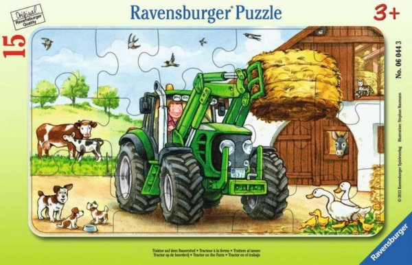 Ravensburger Polska Puzzle 15 elementów Ramkowe, Traktor w polu