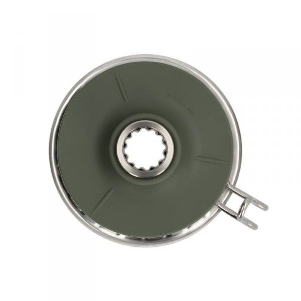 Hario - Metalowy Drip V60-02 Outdoor srebrny z silikonową podstawką