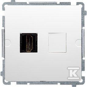 Gniazdo HDMI pojedyncze (moduł), biały, BASIC MODUŁ + Ramka pojedyncza BMR1/11 Basic moduł biały DMS003