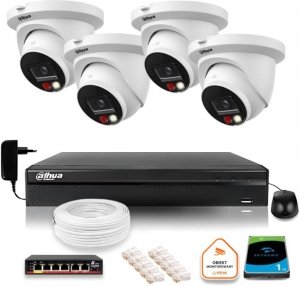 Zestaw monitoringu IP Dahua 8mpx 4K 4 kamery IPC-HDW2849TM-S-IL z dyskiem
