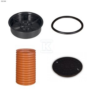 Studnia Diamir DN/ID 315 KORUGOWANA_ZESTAW: pokrywa dno 315 + trzon H=1,25m+ pokrywa PP 315 kl.A15 DLU389