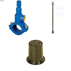 Nawiertka DN160x50 do rur PVC/PE, PN10, GJL + obudowa sztywna + skrzynka żeliwna ZESTAW DLW427