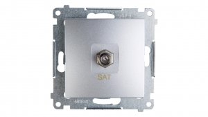 Simon 54 Gniazdo antenowe pojedyncze SAT srebrny mat DASF1.01/43
