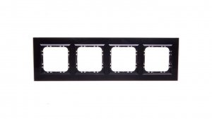 SONATA Ramka poczwórna czarne szkło / czarny R-4RGC/32/25